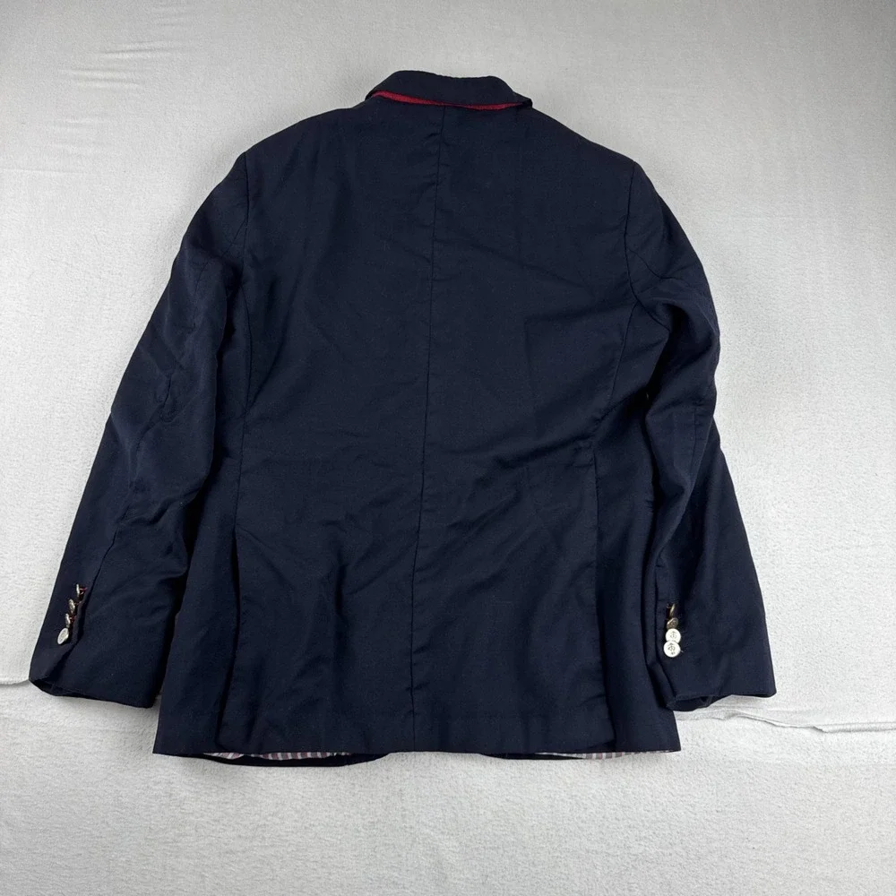 Brooks Brothers Red Fleece Navy Sport Coat 40S Gold Buttons Marzotto Fabric